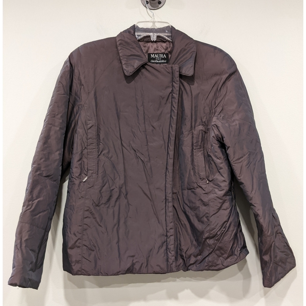 Maura By Claudia Strater Iridescent Chocolate Brown Puff Jacket